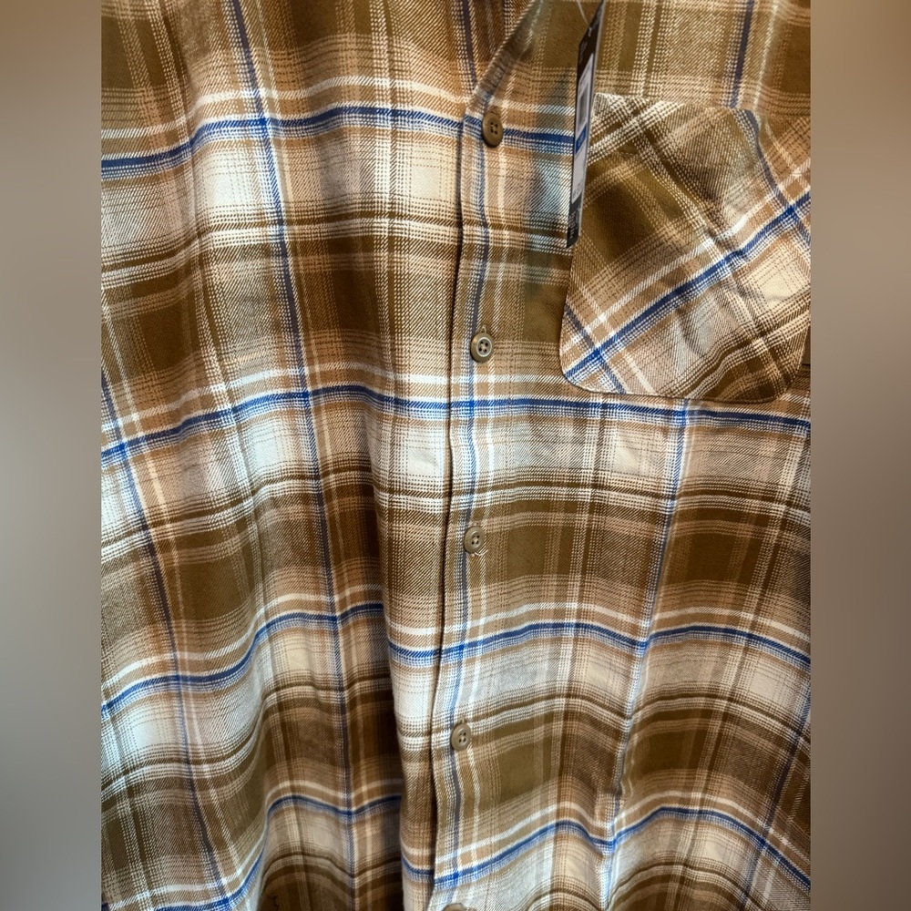 Under Armour UA Expanse Flannel Shirt Mens XL Brown Plaid Button Down NWT - Picture 2 of 5